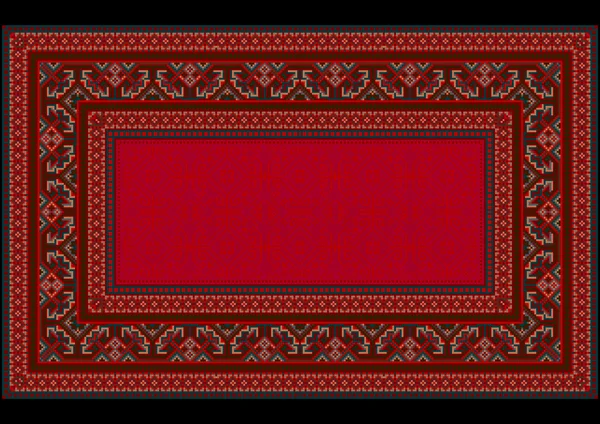 Carpet in ancient style with motley border — ストックベクタ